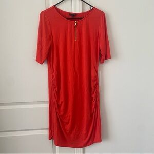 RACHEL ZOE x A PEA IN THE POD FRONT ZIP DRESS size Large Orange Maternity Dress